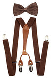 JAIFEI Suspenders & Bowtie Set- Men's Elastic X Band Suspenders + Bowtie For Wedding, Formal Events