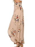 Yonala Womens Boho Floral Tie Up Waist Summer Beach Wrap Cover Up Maxi Skirt