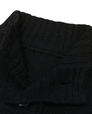 MIEDEON Mens Casual Stand Collar Cable Knitted Button Down Cardigan Sweater