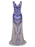 Vijiv 1920s Long Maxi Prom Gowns Sequin Mermaid Bridesmaid Formal Evening Dress