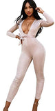 Longwu Women's Sexy Sparkly V Neck Long Sleeve Party Clubwear Bandage Romper Jumpsuit