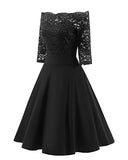 EvoLand Women's Lace Cocktail Evening Party Dress