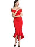 MISFONDLE Women's Sexy Bodycon Off Shoulder Mermaid Fishtail Cocktail Evening Party Dress