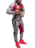 Ouber Men's Fitted Jogger Pants Gym Workout Running Sweatpants With Zipper Bottom