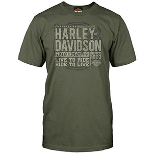 Harley-Davidson T-Shirt Salutes Our Veterans Overseas Tour - Vintage Stamp