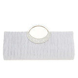 Fashion Road Womens Luxury Evening Wedding Party Purse Clutch Rhinestone Satin Pleated Handbag