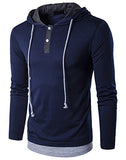 Guoji Men's Casual Slim Fit Long Sleeve T-Shirt With Hooded/Hoodies Tops