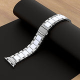 For Apple Watch Band 38mm, Wearlizer Fashion Metal Wristbands Replacement iWatch Stainless Steel Strap for Apple Watch Series 3, Series 2, Series 1, Sport, Edition---38mm Rose Gold + Pink