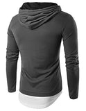 Guoji Men's Casual Slim Fit Long Sleeve T-Shirt With Hooded/Hoodies Tops