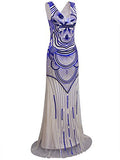 Vijiv 1920s Long Maxi Prom Gowns Sequin Mermaid Bridesmaid Formal Evening Dress