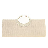 Fashion Road Womens Luxury Evening Wedding Party Purse Clutch Rhinestone Satin Pleated Handbag