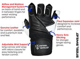 Weightlifting Gloves with 18-inch Wrist Wrap Support for Workout, Gym and Fitness Training - Best for Men and Women Who Love Weight Lifting - Leather ZED Black