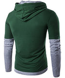 Guoji Men's Casual Slim Fit Long Sleeve T-Shirt With Hooded/Hoodies Tops