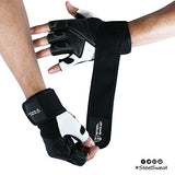 Weightlifting Gloves with 18-inch Wrist Wrap Support for Workout, Gym and Fitness Training - Best for Men and Women Who Love Weight Lifting - Leather ZED Black