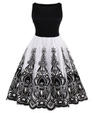 KILLREAL Women's Vintage Sleeveless Floral Organza Cocktail Homecoming Dress