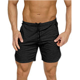 Men's Gym Workout Shorts Running Short Pants Fitted Training Bodybuilding Jogger With Zipper Pockets 3 Colors