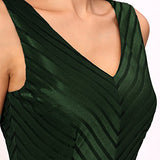 Noctflos Women Double V-neck Elegant Long Cocktail Wedding Party Evening Dress