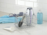 mDesign Over-Cabinet Hair Care Tools Basket for Hair Dryer, Flat Iron, Curling Wand, Straightener - Chrome