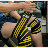 Mava Sports Knee Wraps (Pair) for Cross Training WODs,Gym Workout,Weightlifting,Fitness & Powerlifting - Knee Straps for Squats - For Men & Women- 72"-Compression & Elastic Support