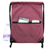 HOLYLUCK Men & Women Sport Gym Sack Drawstring Backpack Bag (White, Purple, Burgundy,Black,Navy Blue,Red,Blue)