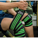 Mava Sports Knee Wraps (Pair) for Cross Training WODs,Gym Workout,Weightlifting,Fitness & Powerlifting - Knee Straps for Squats - For Men & Women- 72"-Compression & Elastic Support