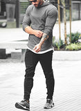 Ouber Men's Fitted Jogger Pants Gym Workout Running Sweatpants With Zipper Bottom