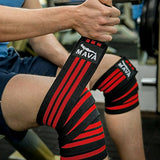 Mava Sports Knee Wraps (Pair) for Cross Training WODs,Gym Workout,Weightlifting,Fitness & Powerlifting - Knee Straps for Squats - For Men & Women- 72"-Compression & Elastic Support