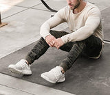 Ouber Men's Fitted Jogger Pants Gym Workout Running Sweatpants With Zipper Bottom