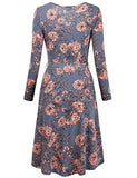 MOOSUNGEEK Women's Vintage V Neck A Line Wrap Dress with Belt(Sold Guaranteed for Quality and Delivery)