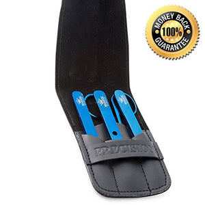 Precision Grooming Set - By Majestic Bombay - Professional Quality Stainless Steel Luxury Tweezers + Nail Scissor in Titanium Blue. Perfect for Ingrown Hair, Eyebrow Hair, Nose and Facial Hairs -
