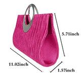 Fashion Road Womens Luxury Evening Wedding Party Purse Clutch Rhinestone Satin Pleated Handbag