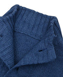 MIEDEON Mens Casual Stand Collar Cable Knitted Button Down Cardigan Sweater