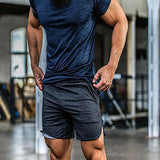 Men's Gym Workout Shorts Running Short Pants Fitted Training Bodybuilding Jogger With Zipper Pockets 3 Colors