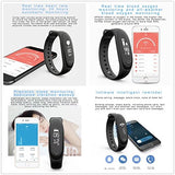 Smart Wristband Non-Bluetooth Pedometer Bracelet Fitness Tracker Smart Watch with Step Calories Counter Distance Time / Date (Simple,No app,No Phone need) for Walking Running
