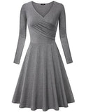 Laksmi Women's Long Sleeve Elegant Vintage A Line Dress