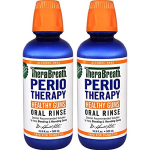 TheraBreath Dentist Recommended PerioTherapy HEALTHY GUMS Oral Rinse with ZINC and TEA TREE OIL. CERTIFIED VEGAN, GLUTEN FREE and KOSHER. 16.9 Ounce