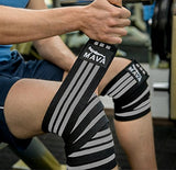 Mava Sports Knee Wraps (Pair) for Cross Training WODs,Gym Workout,Weightlifting,Fitness & Powerlifting - Knee Straps for Squats - For Men & Women- 72"-Compression & Elastic Support