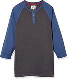 Rebel Canyon Young Men's Long Sleeve Cotton Baseball Henley Top