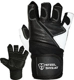 Weightlifting Gloves with 18-inch Wrist Wrap Support for Workout, Gym and Fitness Training - Best for Men and Women Who Love Weight Lifting - Leather ZED Black