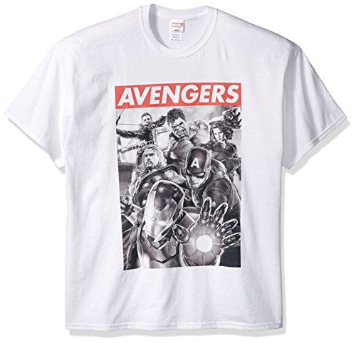 Marvel Men's Avengers Word Bar Street Wear T-Shirt