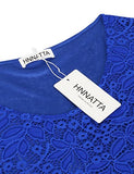HNNATTA Juniors' Floral Lace 3/4 Sleeve A Line Round Neck Pleated Swing Cocktail Party Dress