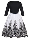 KILLREAL Women's Vintage Sleeveless Floral Organza Cocktail Homecoming Dress