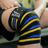 Mava Sports Knee Wraps (Pair) for Cross Training WODs,Gym Workout,Weightlifting,Fitness & Powerlifting - Knee Straps for Squats - For Men & Women- 72"-Compression & Elastic Support