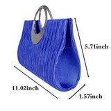 Fashion Road Womens Luxury Evening Wedding Party Purse Clutch Rhinestone Satin Pleated Handbag