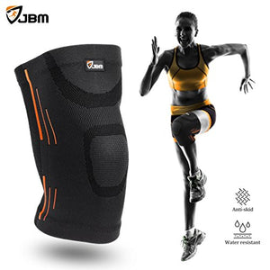 JBM Adult GYM Knee Braces Support Compression Sleeve Patella Wrap Band Knee Stabilizer Safe Pain Relief for Weightlifting Power Lifting Fitness Exercise Badminton Running Climbing Cycling Biking
