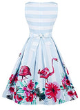 KILLREAL Women's Vintage Sleeveless Floral Organza Cocktail Homecoming Dress