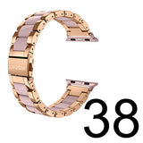 For Apple Watch Band 38mm, Wearlizer Fashion Metal Wristbands Replacement iWatch Stainless Steel Strap for Apple Watch Series 3, Series 2, Series 1, Sport, Edition---38mm Rose Gold + Pink