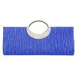 Fashion Road Womens Luxury Evening Wedding Party Purse Clutch Rhinestone Satin Pleated Handbag