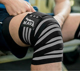 Mava Sports Knee Wraps (Pair) for Cross Training WODs,Gym Workout,Weightlifting,Fitness & Powerlifting - Knee Straps for Squats - For Men & Women- 72"-Compression & Elastic Support
