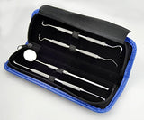 Facón Dental Hygiene Kit - Calculus & Plaque Remover Set - Dental Scaler and Probe, Tarter Scraper, Mouth Mirror and Carry Case, Professional Grade Quality Dentist Approved - Japanese Stainless Steel